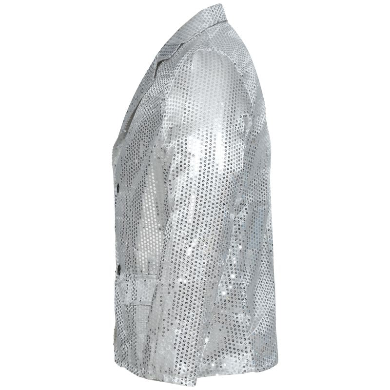 Chaqueta Lentejuelas Plata para Hombre Perfil