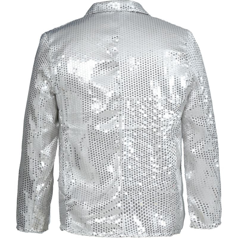 Chaqueta Lentejuelas Plata para Hombre Trasera