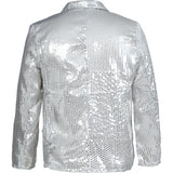 Chaqueta Lentejuelas Plata para Hombre Trasera