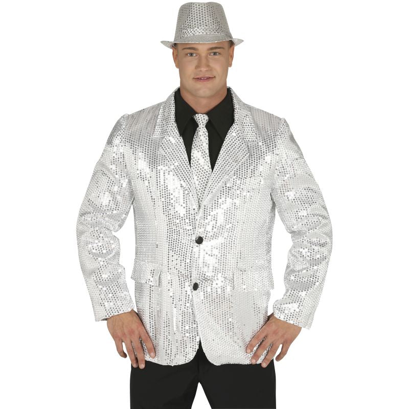 Chaqueta Lentejuelas Plata para Hombre