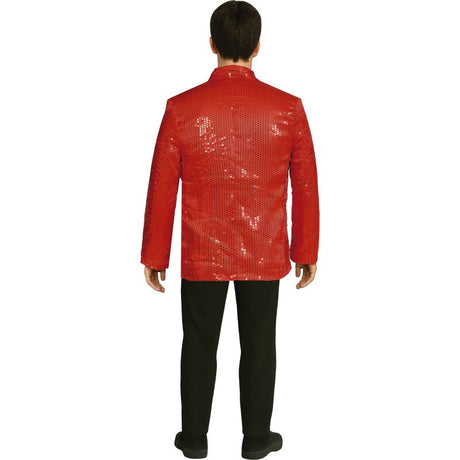 Chaqueta Lentejuelas Roja para Hombre Espalda