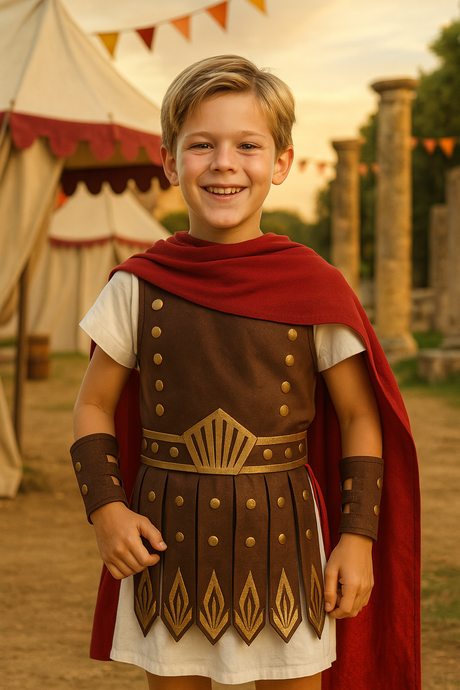 Vestito di carnevale da bambino gladiatore romano antico legionario Vestito di carnevale da bambino gladiatore romano antico legionario