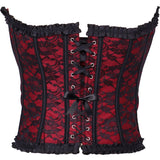 Corset Burdeos para mujer Espalda