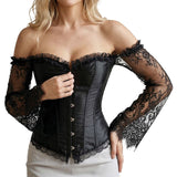 Corset Negro con Mangas para mujer