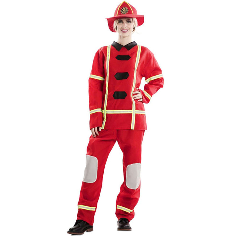 Disfraz de Bombero Rojo Clásico adulto unisex Mujer