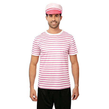 Camiseta de Rayas Rosa y Blanco para hombre