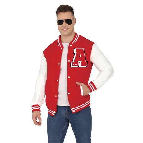 Disfraz de Chaqueta Universitaria roja para hombre