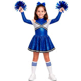 Disfraz de Animadora azul con lentejuelas para niña