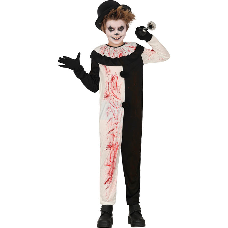 Costume Da Clown Spaventoso Per Bambini – Set Da 3 Pezzi Horror Con Joker, Coltello Giocattolo E Guanti – Vestito Di Carnevale Per Halloween, Cosplay, Feste A Tema – 4 Taglie Disponibili