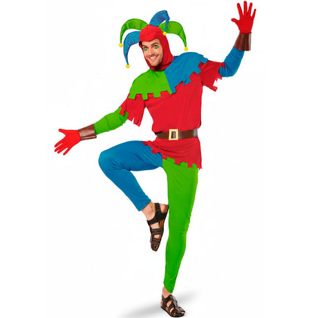 Disfraz de Bufon medieval colores para hombre 2
