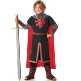 Disfraz de Caballero medieval negro con capa infantil Niño