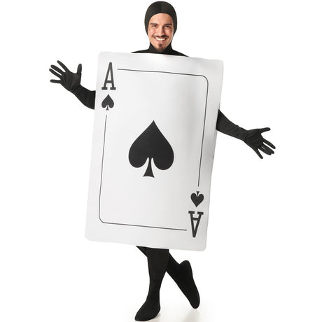Disfraz de Carta Póker As de Picas adulto unisex Hombre