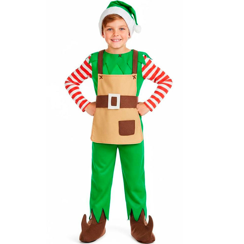 Tuta Completa Da Elfo Per Bambini - Costume Natale Con Cappello E Scarpe - Taglie 4-12 Anni