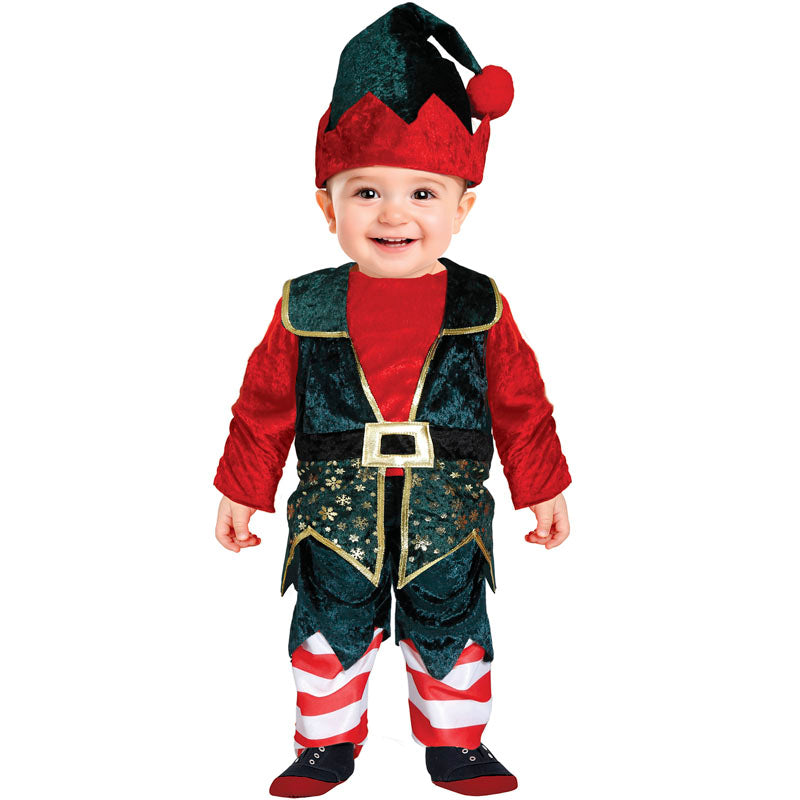 ▷ Costume Elfo ragazzo aiutante neonato per Natale Acquistare