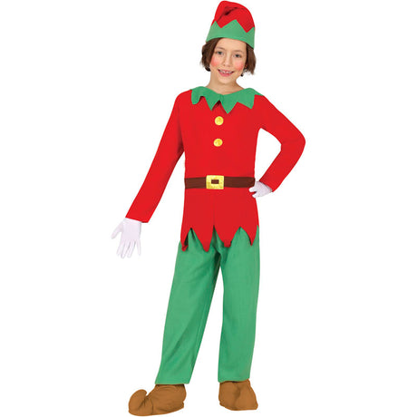 Disfraz de Elfo verde y rojo para niño