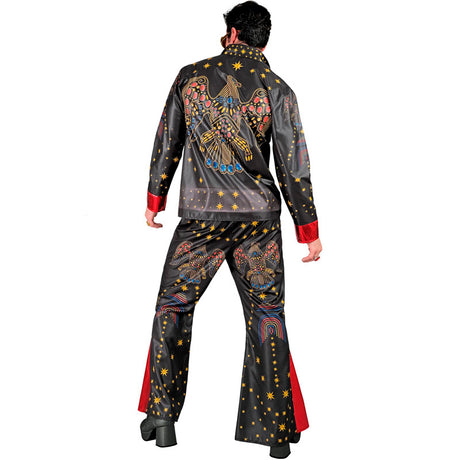 Disfraz de Elvis Rock and Roll negro para hombre Espalda