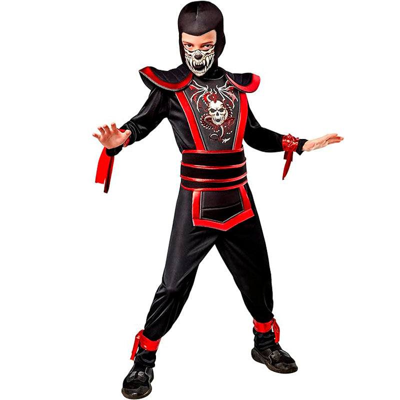Funidelia Costume Ninja Nero Per Bambino – Tuta, Passamontagna E Cintura – Taglia 10-12 Anni