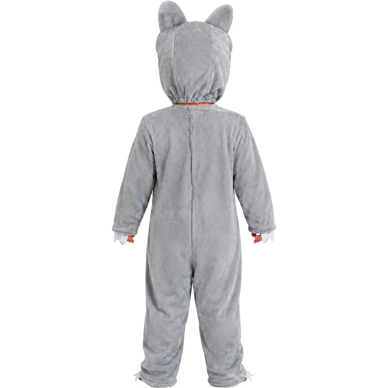 Disfraz de Lobo gris para bebé espalda