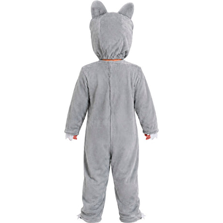 Disfraz de Lobo gris para bebé espalda