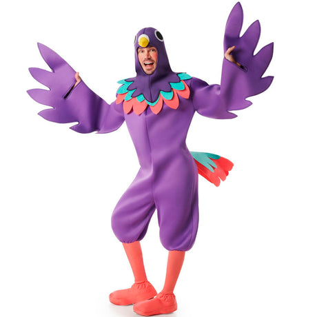 Disfraz de Loro morado adulto unisex