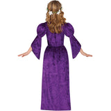 Disfraz de Princesa Medieval morada para niña Espalda