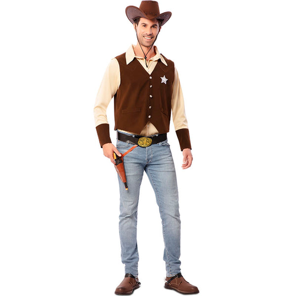 Costume Cowboy Vestito Carnevale Sceriffo Costume Carnevale