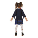 Disfraz de Estudiante Zombie Terror para niña Espalda