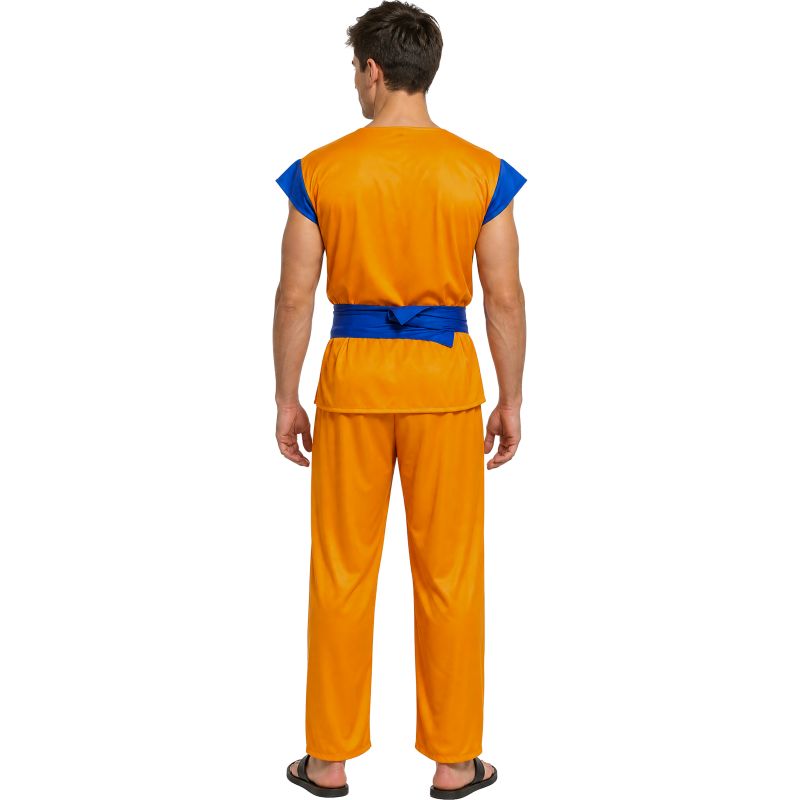 Disfraz de Guerrero Manga Naranja para hombre Espalda