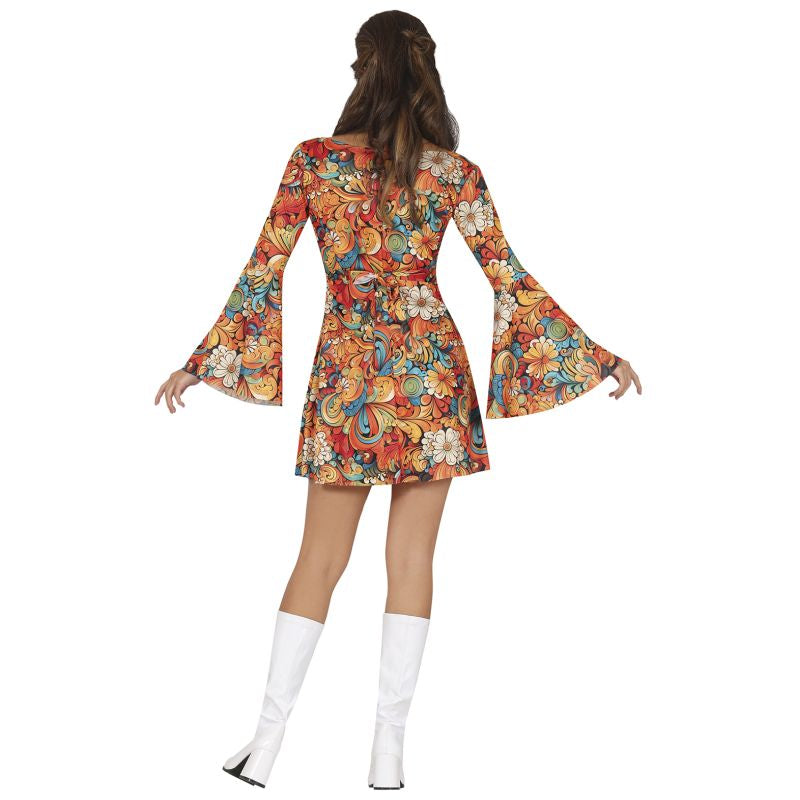 Disfraz de Hippie Años 70 para mujer Espalda