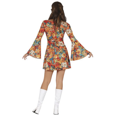 Disfraz de Hippie Años 70 para mujer Espalda