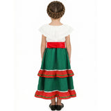 Disfraz de Mexicana verde para niña Espalda