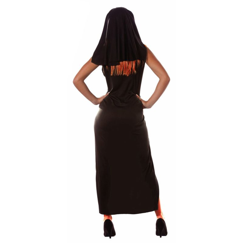 Disfraz de Monja Sexy Largo para mujer Espalda