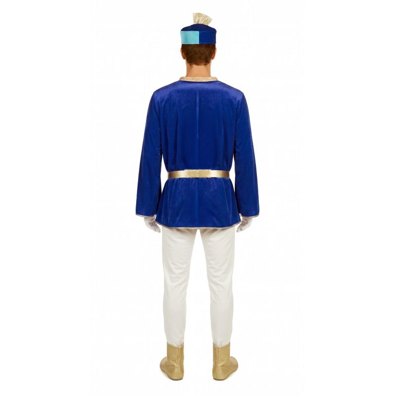 Disfraz de Paje azul de Oriente para hombre Espalda