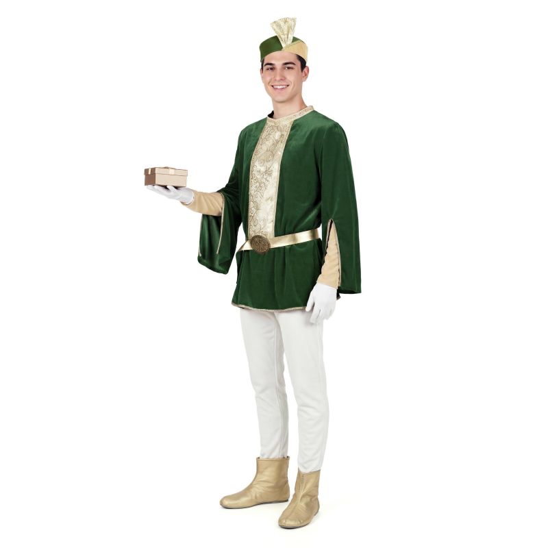 Disfraz de Paje verde de Oriente para hombre