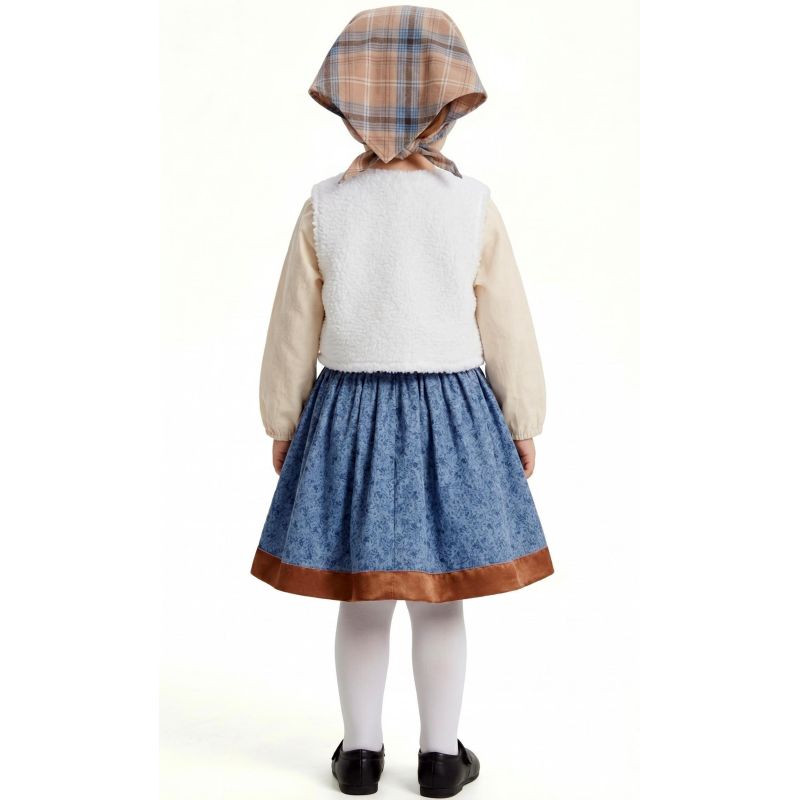 Disfraz de Pastorcita Cuadros para niña Espalda