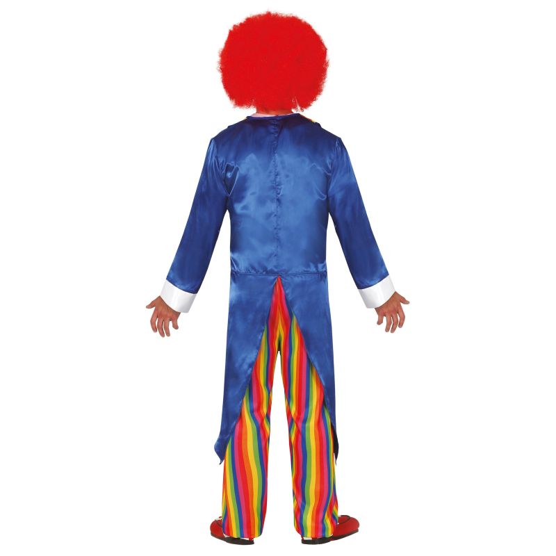 Disfraz de Payaso Frac Azul para hombre Espalda