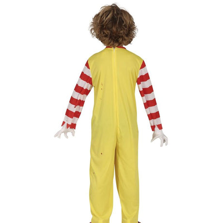 Disfraz de Payaso Macabro Hamburguesería para niño Espalda