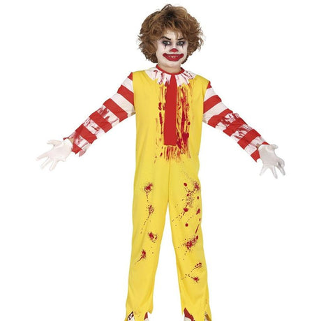 Disfraz de Payaso Macabro Hamburguesería para niño