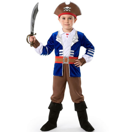 Disfraz de Pirata Corsario Azul para niño