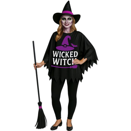 Disfraz de Poncho Bruja Malvada para mujer