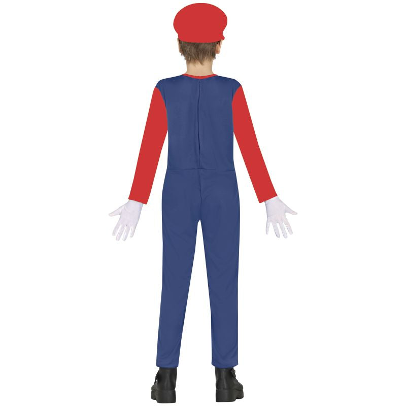 Disfraz de Súper Fontanero Mario para niño Espalda