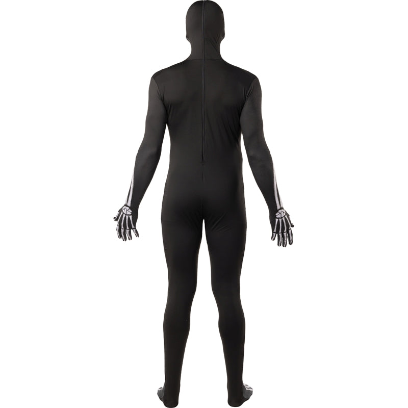 Disfraz de Esqueleto Muerte segunda piel para hombre Espalda