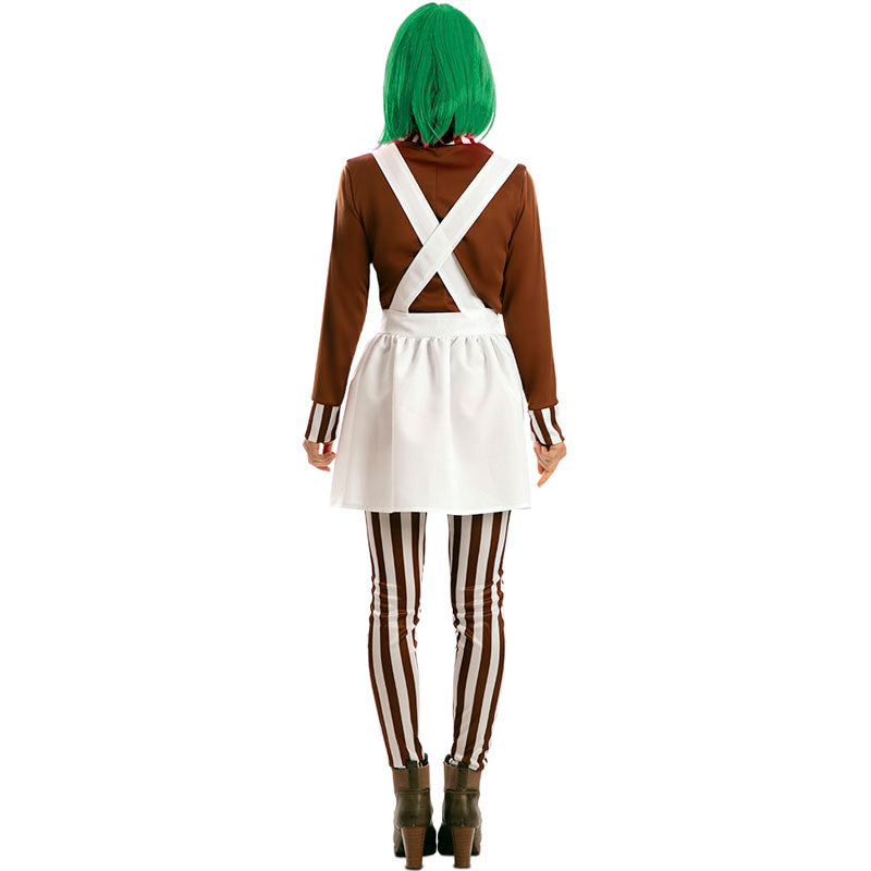 Disfraz de Oompa-Loompa para mujer Espalda
