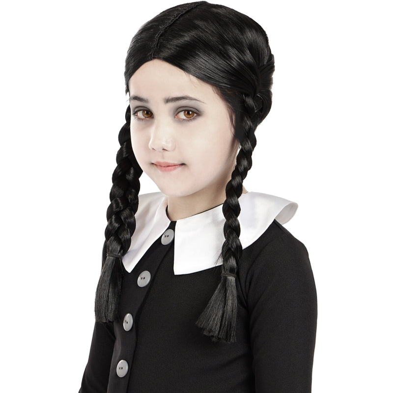 Disfraz de Miércoles Addams de La Familia Addams para niña Detalle