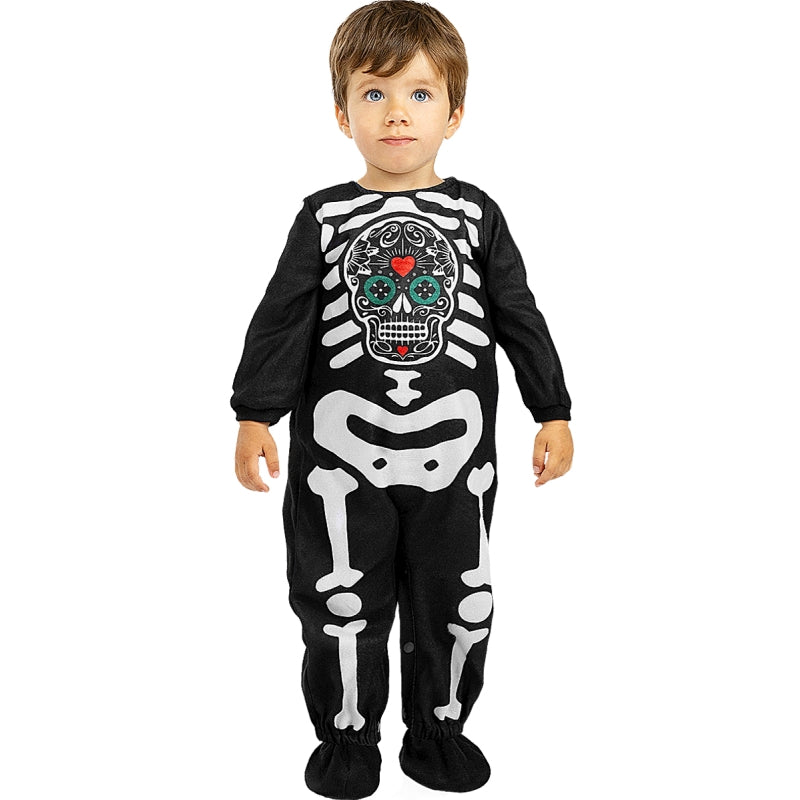 Disfraz de Esqueleto con Calavera para bebé Bis