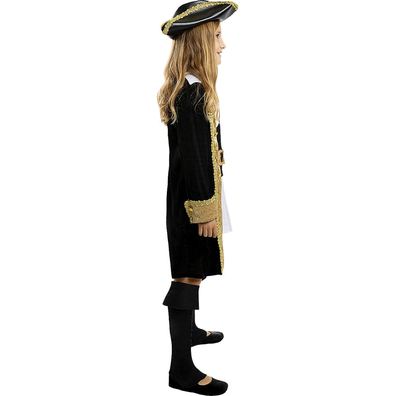 Disfraz de Pirata deluxe Colonial Collection para niña Perfil