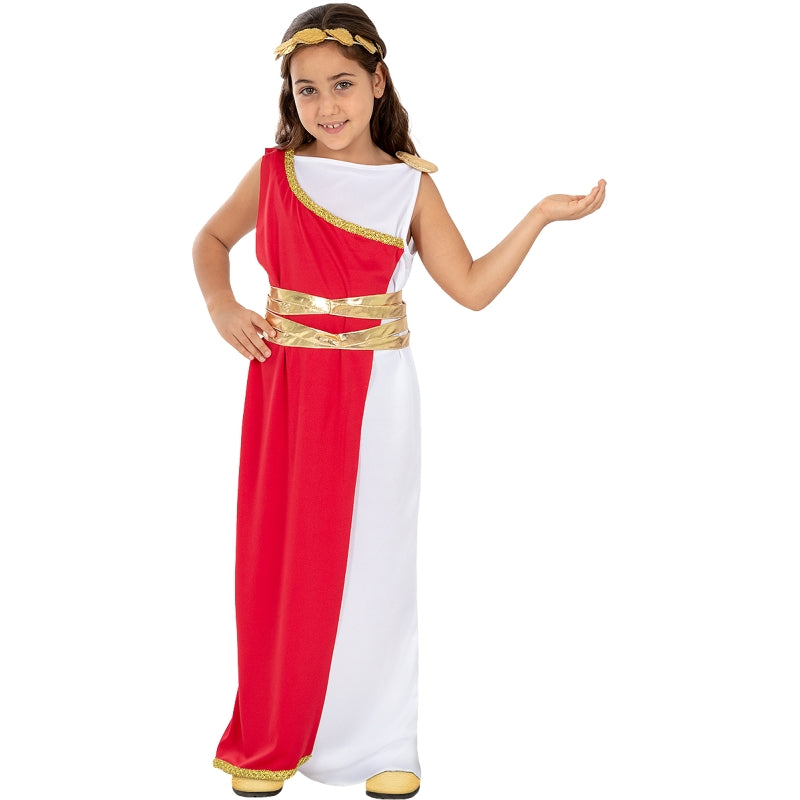 ▷ Costume Romana Bianca con Toga per bambina Acquistare online