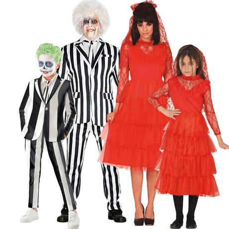 Disfraces Beetlejuice y Lydia para grupos y familias
