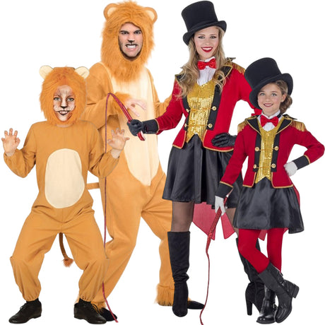 Disfraces Circo Leones y Domadoras para grupos y familias