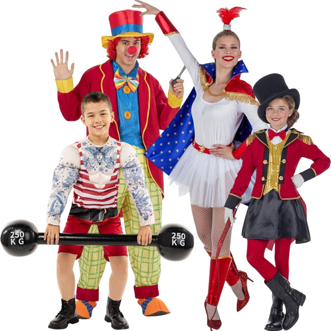 Disfraces Personajes del Circo para grupos y familias